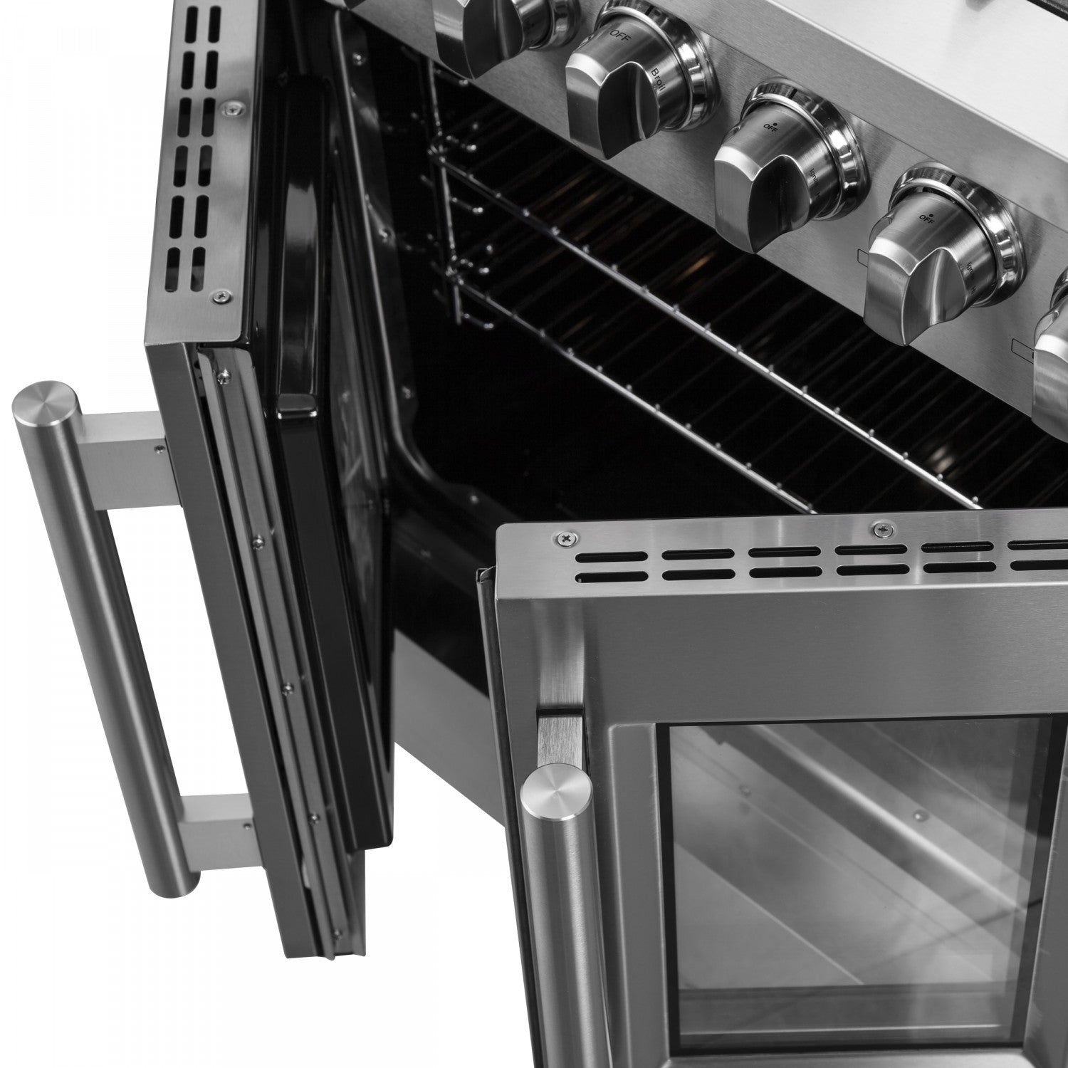 Forno Galiano 30" Stainless Steel French Door Dual Fuel Range with True Convection (4.32 Cu. Ft.) - FFSGS6356-30