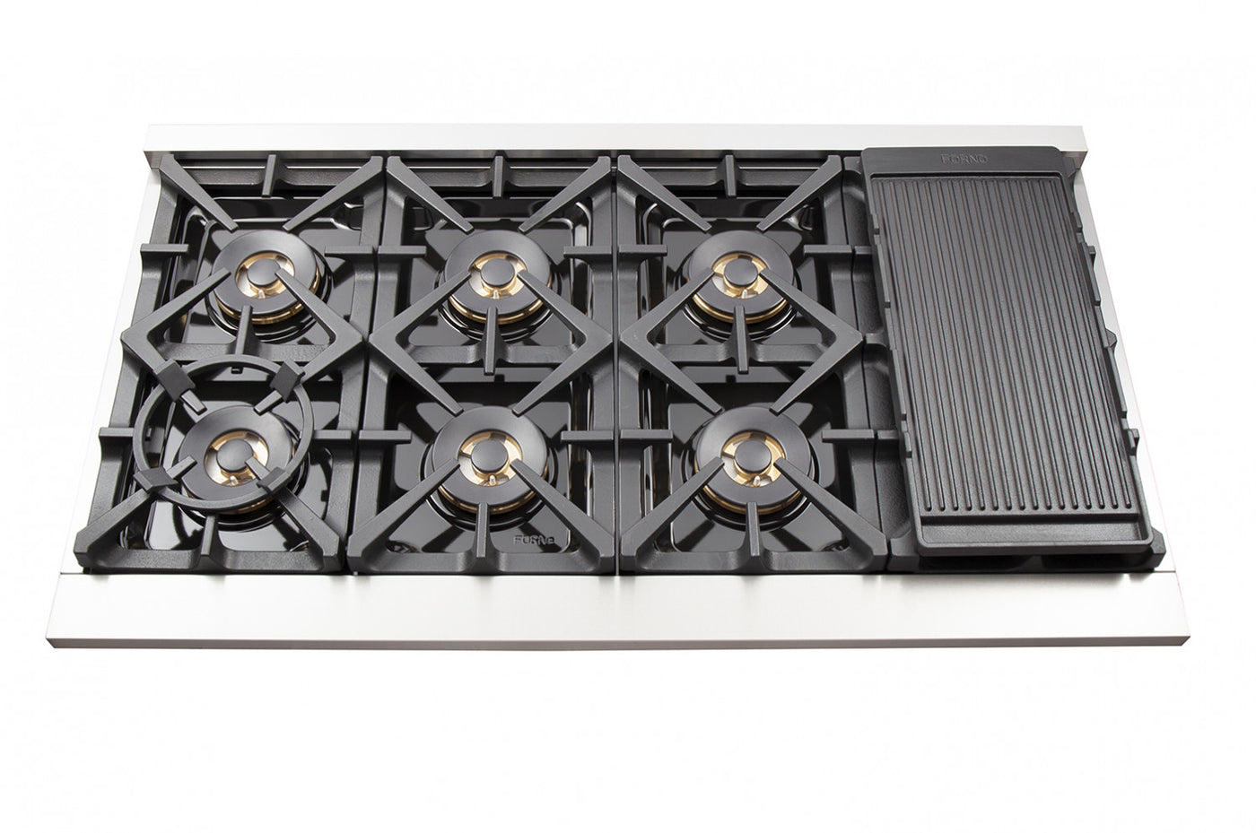Forno Capriasca 48" Stainless Steel Freestanding Double Oven Gas Range (6.58 Cu. Ft.) - FFSGS6260-48