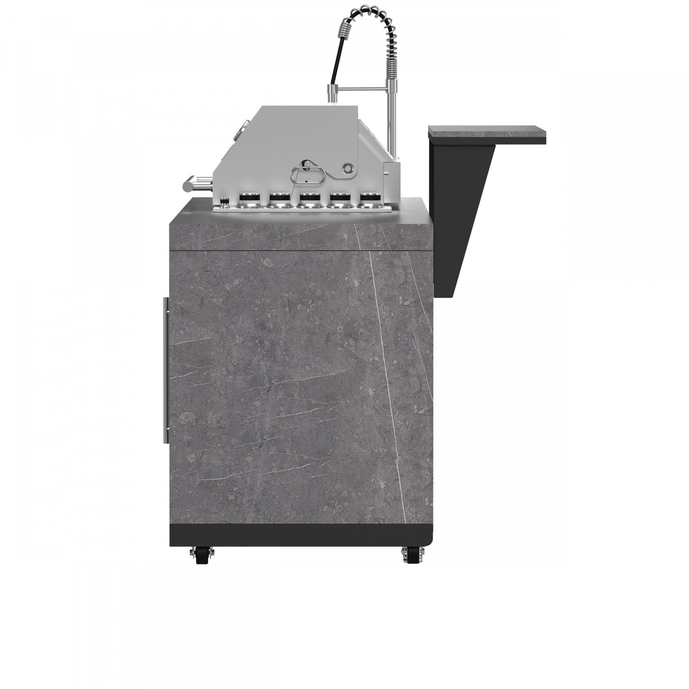 Forno Rimini Gray Countertop Outdoor Kitchen with 30" 62,600 BTU BBQ and Beverage Centre - FODKT2544BLK