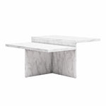 Brielle Two-Tiered Coffee Table - Faux White Marble