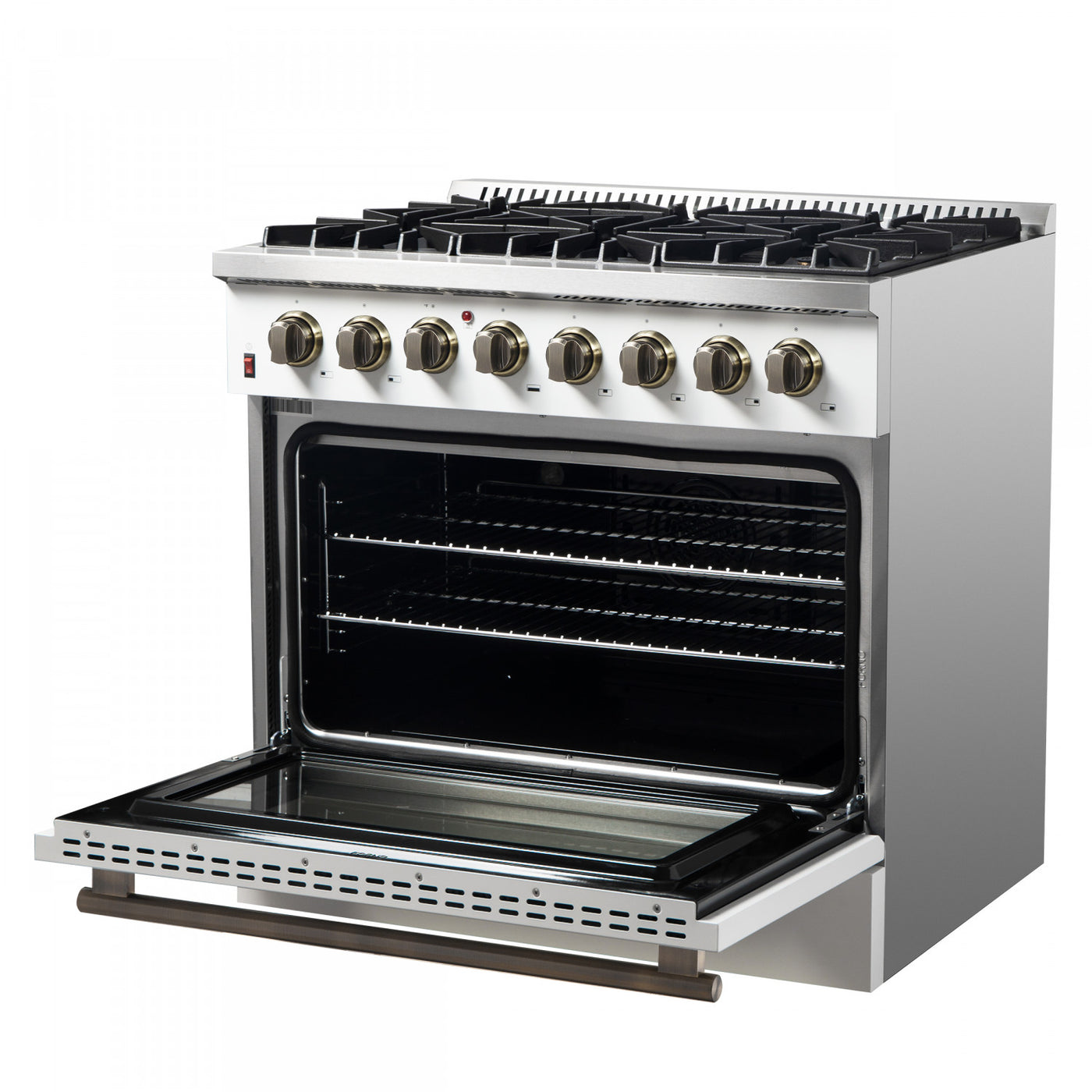 Forno Galiano 36" White Dual Fuel Range (5.36 Cu. Ft.) - FFSGS6156-36WHT