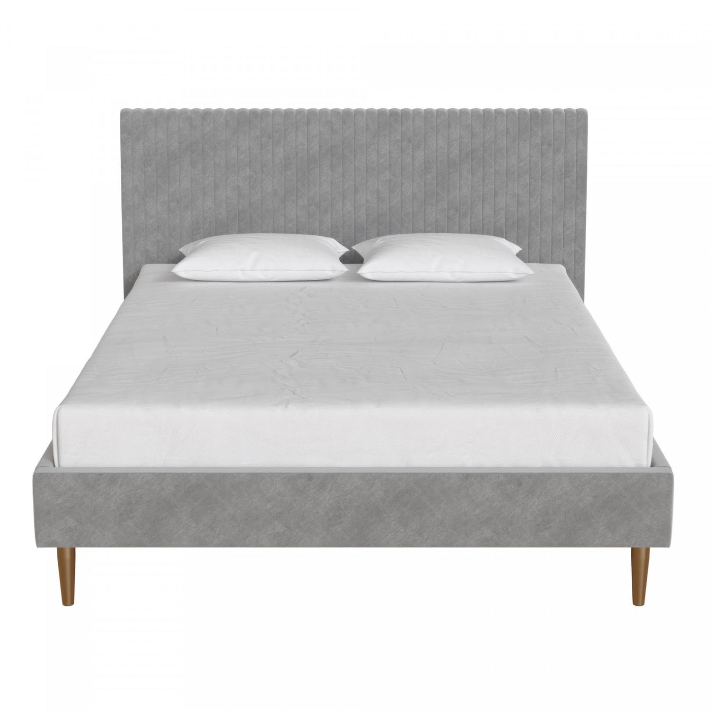 Daphne Upholstered Queen Bed - Light Gray Velvet