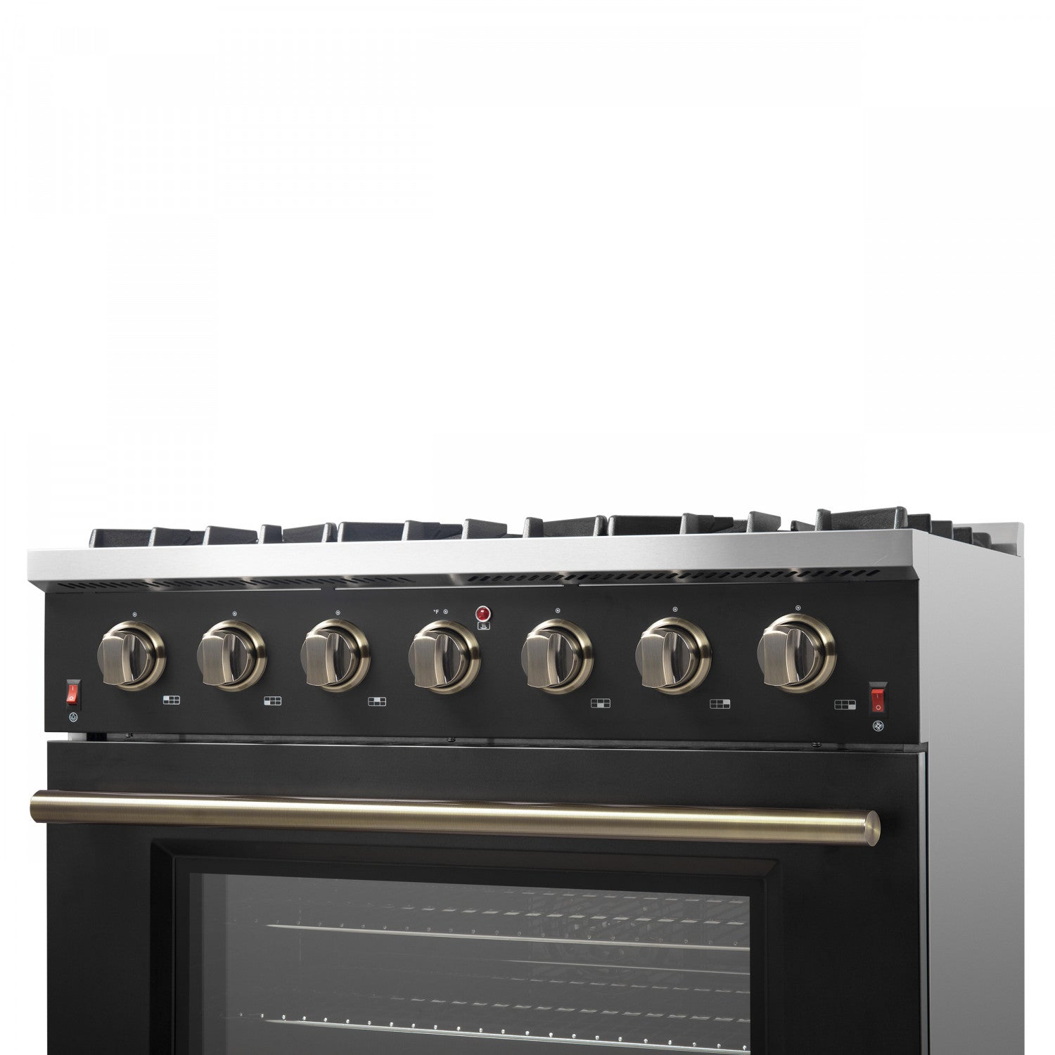 Forno Galiano 36" Black Freestanding Gas Range (5.36 Cu. Ft.) - FFSGS6244-36BLK