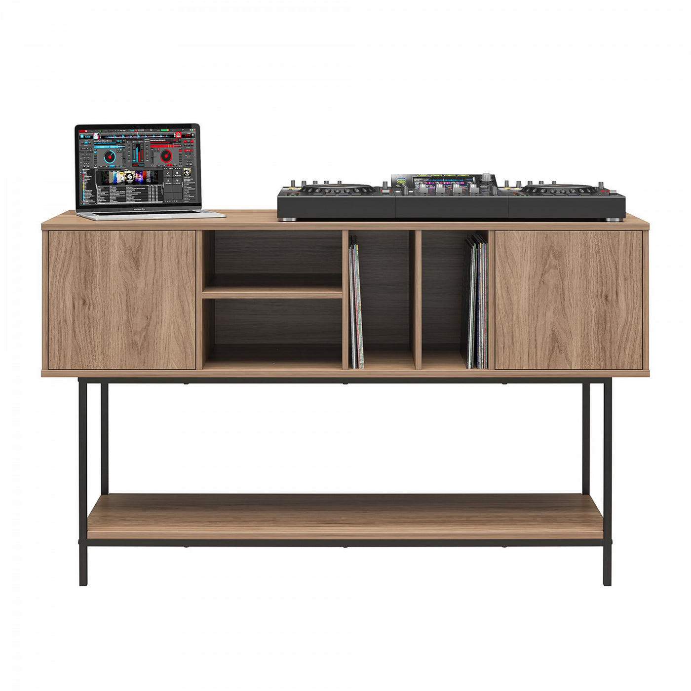 Cooper Media Credenza/DJ Stand - Walnut