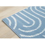 Functional Modern Links Area Rug - 5' X 8' - Blue/Cream
