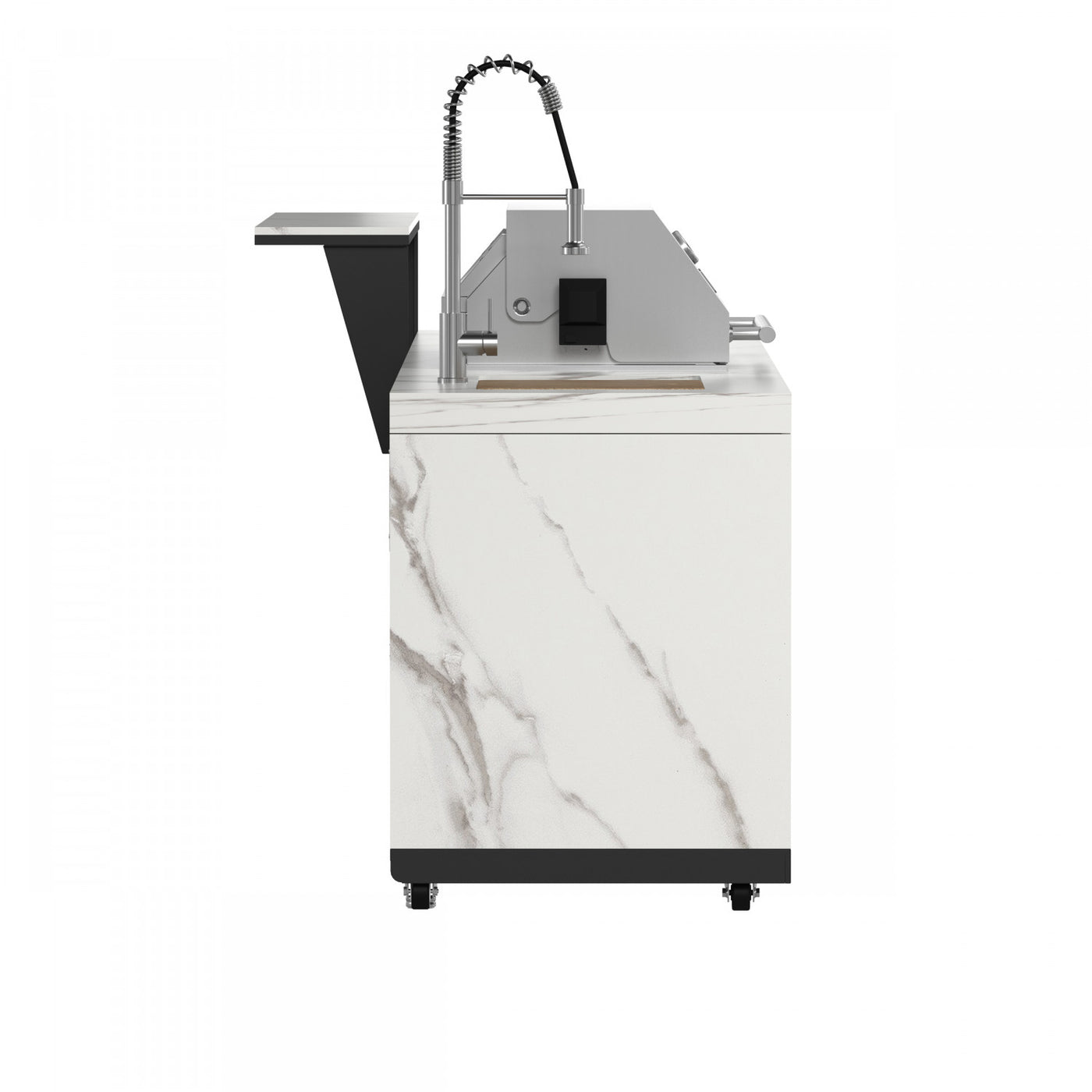 Forno Rimini White Countertop Outdoor Kitchen with 30" 62,600 BTU BBQ and 2 Beverage Centres (4.8 Cu. Ft.) - FODKT2575WHT