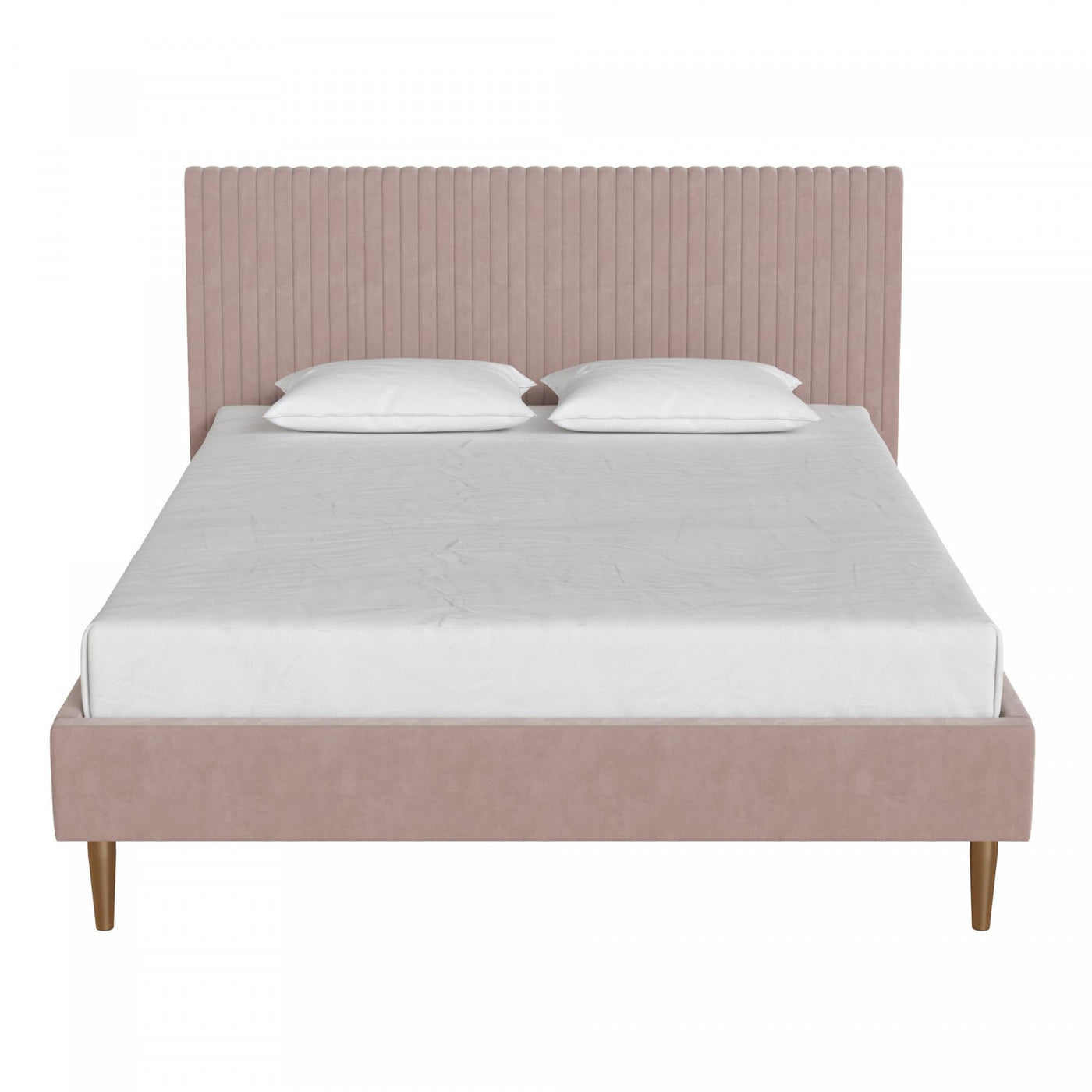 Daphne Upholstered Queen Bed - Blush Velvet