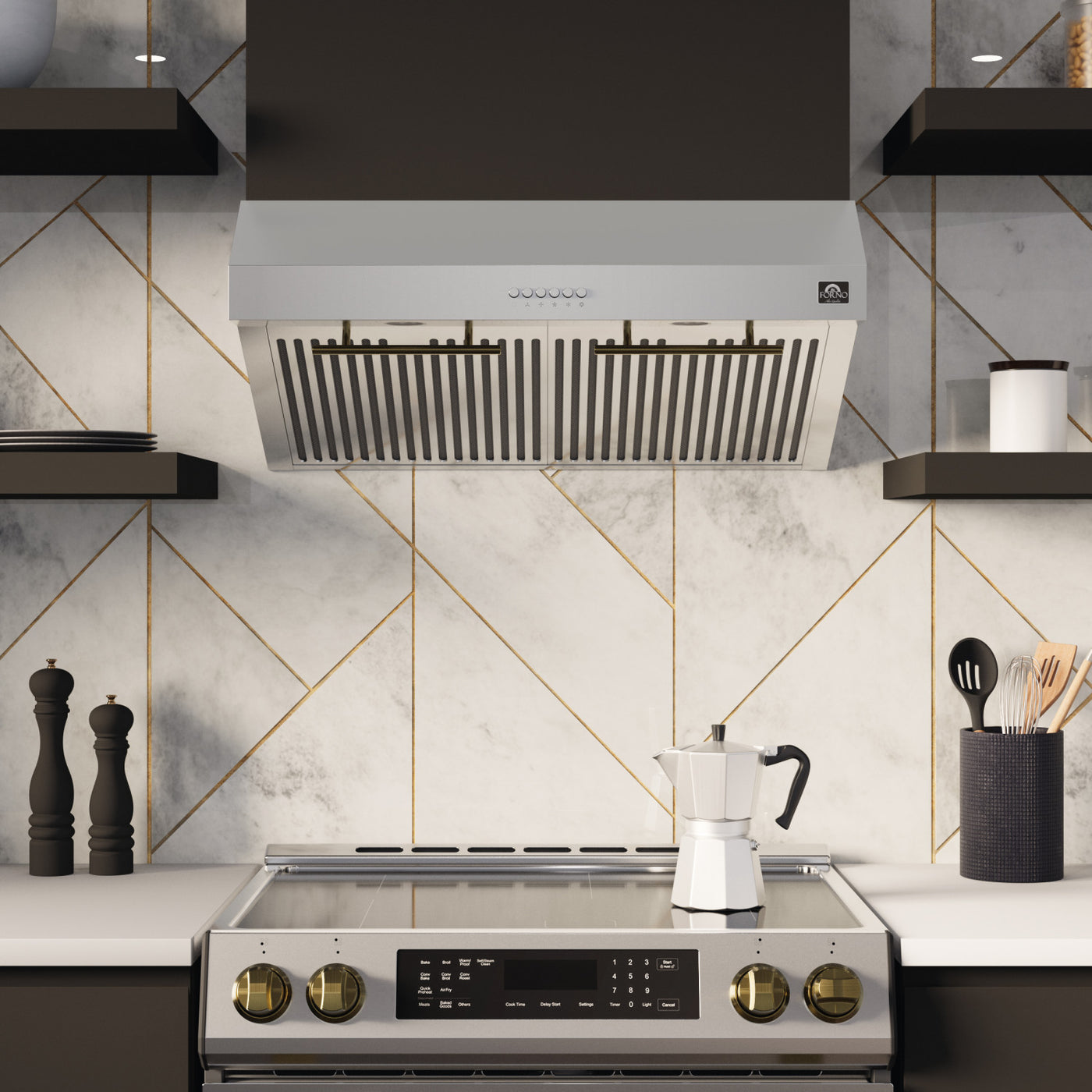 Forno Bari Stainless Steel 30" 400 CFM Under Cabinet Range Hood - FRHUC5255-30