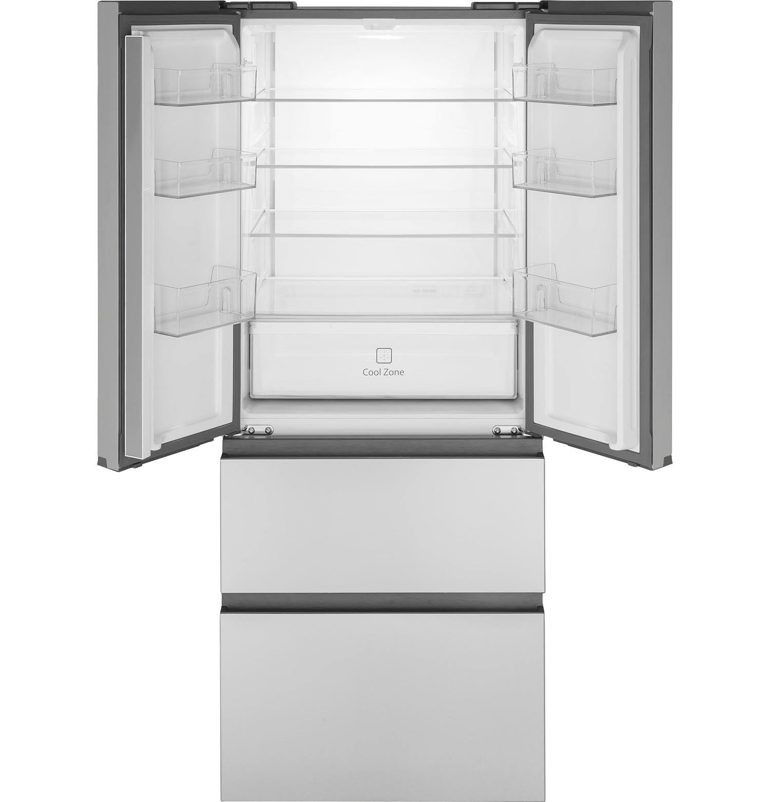 Haier 27.75" 14.5 Cu. Ft. Fingerprint Resistant Stainless Steel 4-Door French Door Refrigerator - QJS15HYRFS