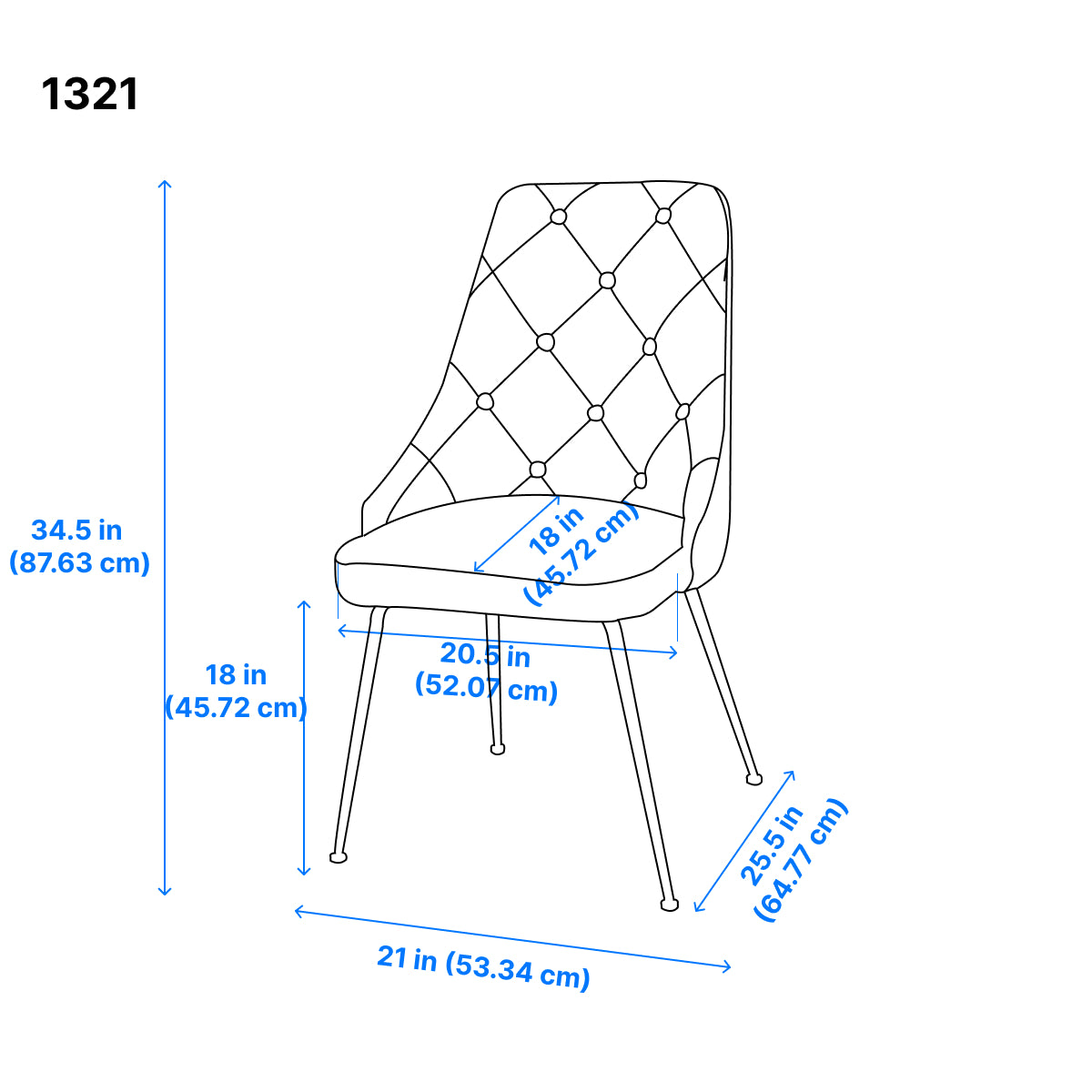 Peacock Velvet Dining Chair - Grey/Black - Set of Two