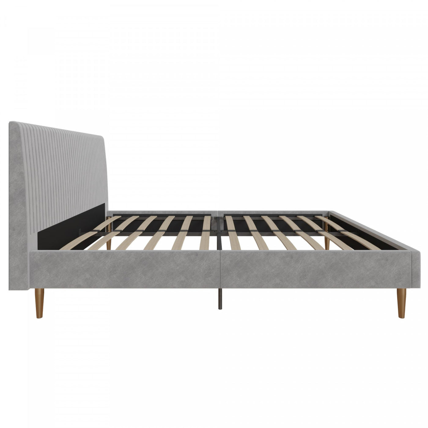 Daphne Upholstered Queen Bed - Light Gray Velvet