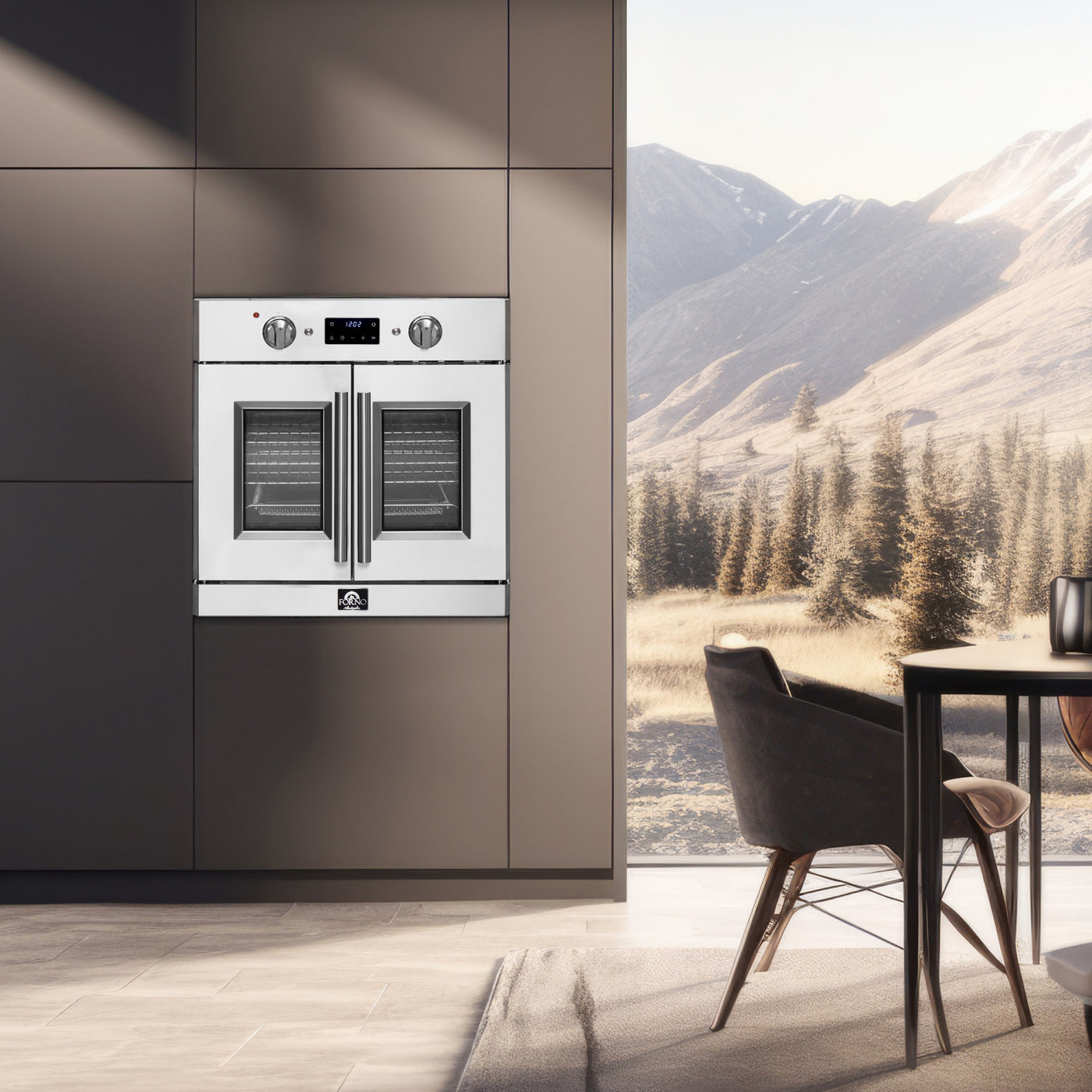 Forno Gallico Stainless Steel 30" French Door Electric Wall Oven with True Convection and Air Fry (3.68 Cu. Ft.) - FBOEL1371-30