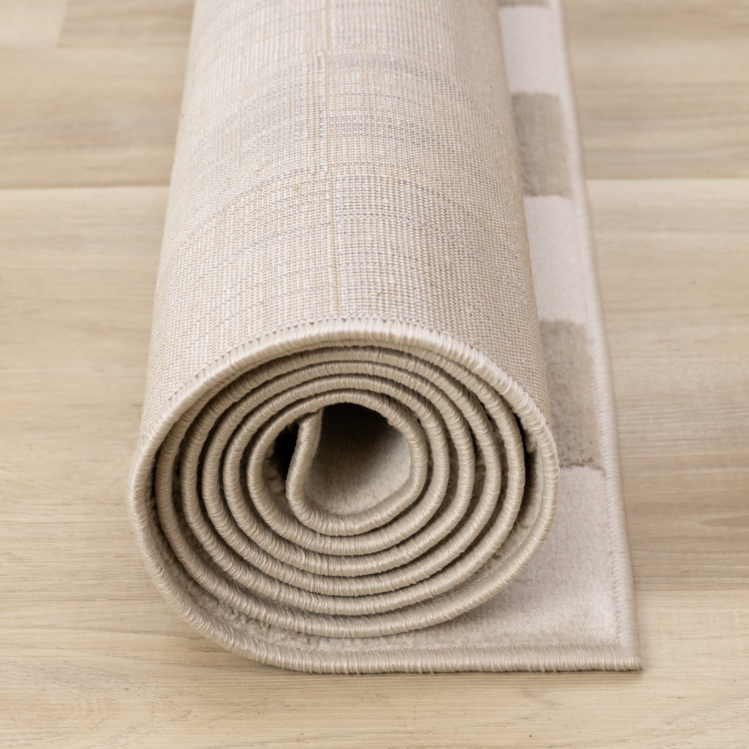 Logan Modern Checkered Area Rug - Beige Cream - 5' X 8'