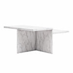 Brielle Two-Tiered Coffee Table - Faux White Marble