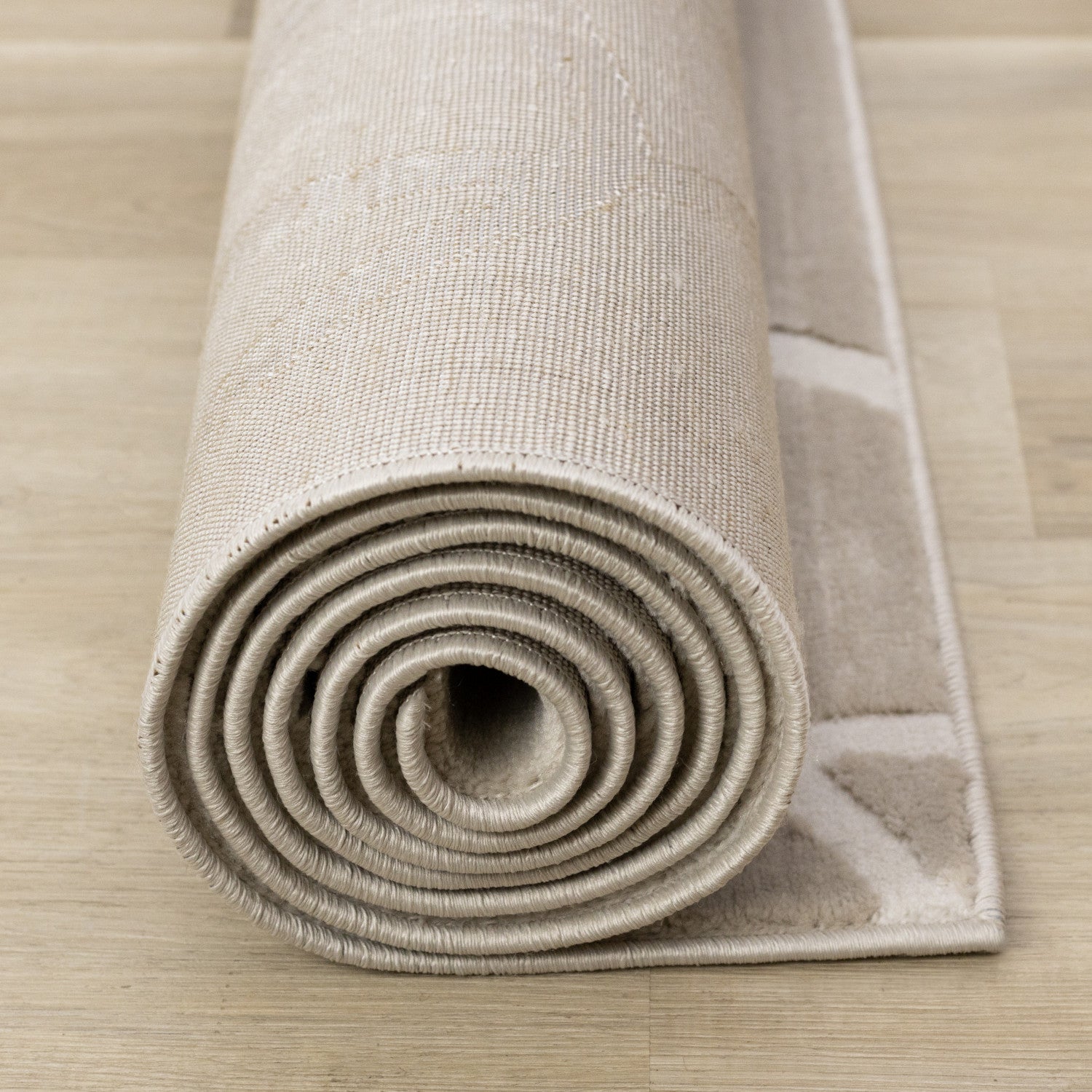 Logan Contemporary Swirls Area Rug - Beige Cream - 5' X 8'