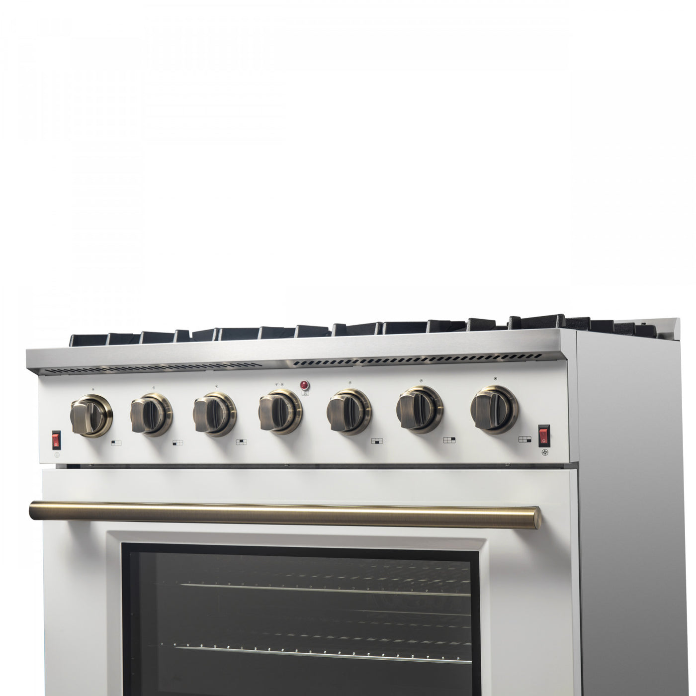 Forno Galiano 36" White French Door Freestanding Gas Range (5.36 Cu. Ft.) - FFSGS6244-36WHT