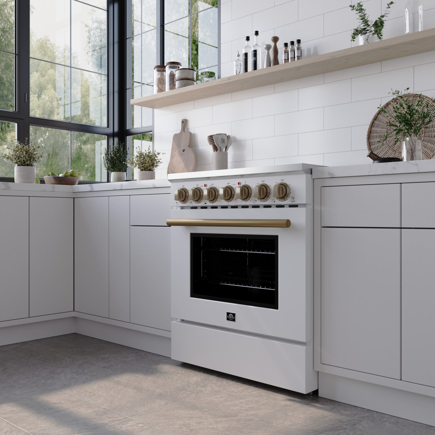 Forno Paolo White Freestanding Electric Range With True Convection (4.38 Cu. Ft.) - FFSEL6011-30WHT