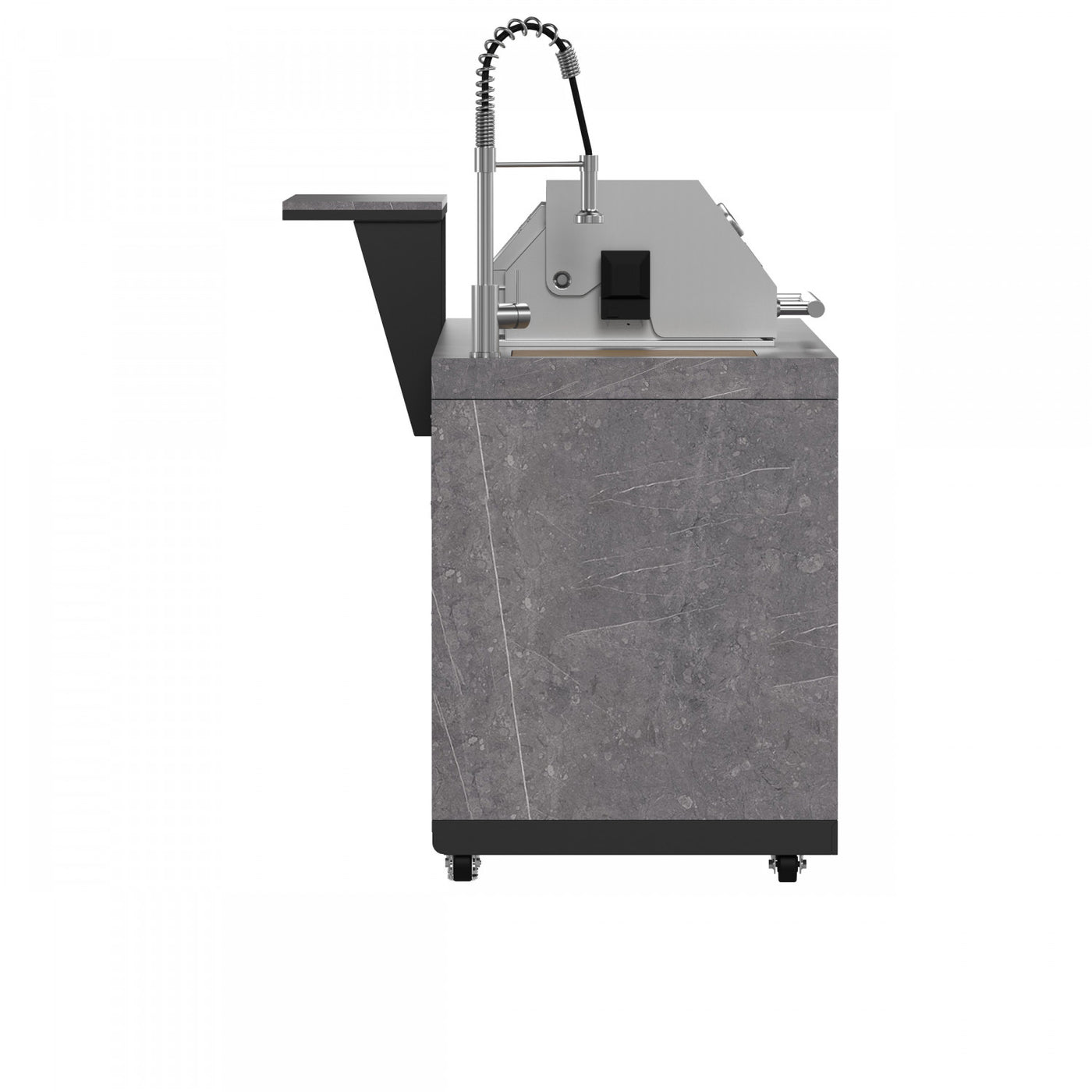 Forno Rimini Gray Countertop Outdoor Kitchen with 30" 62,600 BTU BBQ and Beverage Centre - FODKT2544BLK