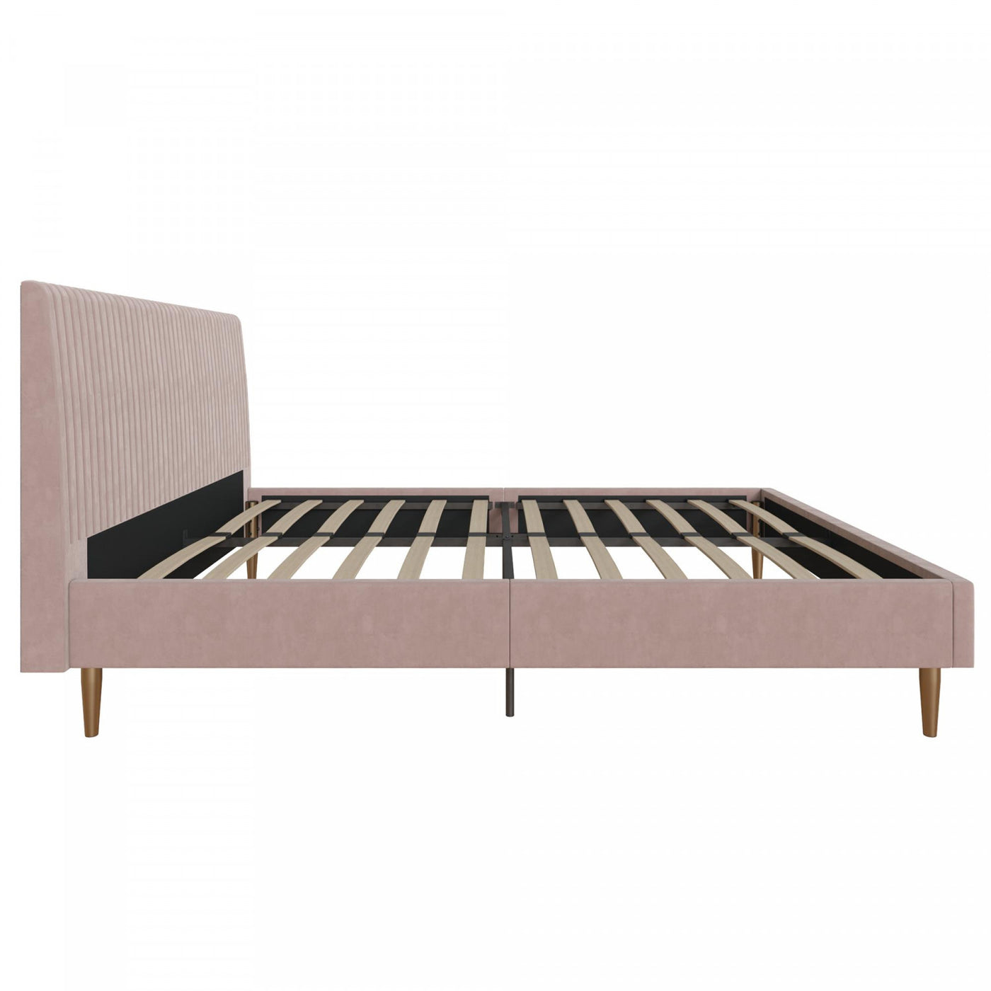 Daphne Upholstered Queen Bed - Blush Velvet
