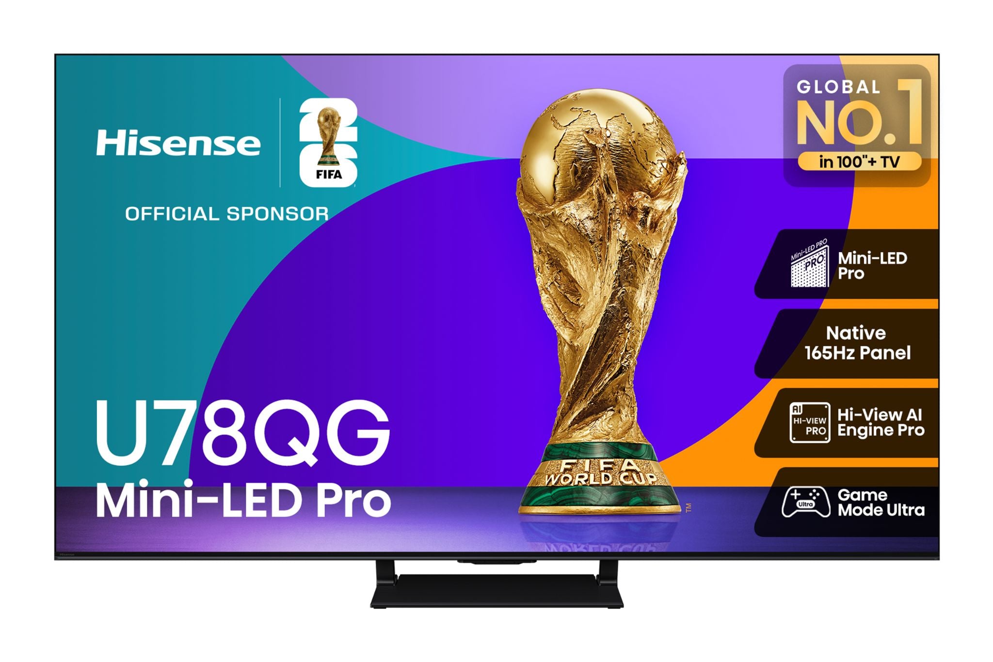 Hisense 55" 4K Smart Mini-LED Pro QLED 165Hz TV - 55U78QG--