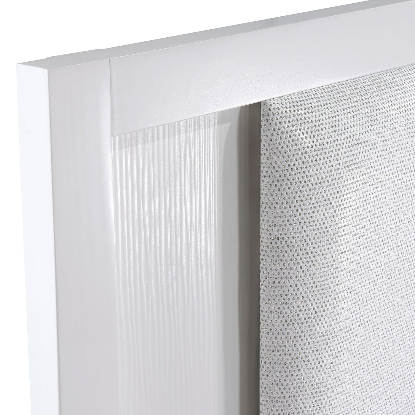 Paris 3-Piece Queen Storage Bed with LED Lighting - White, Silver