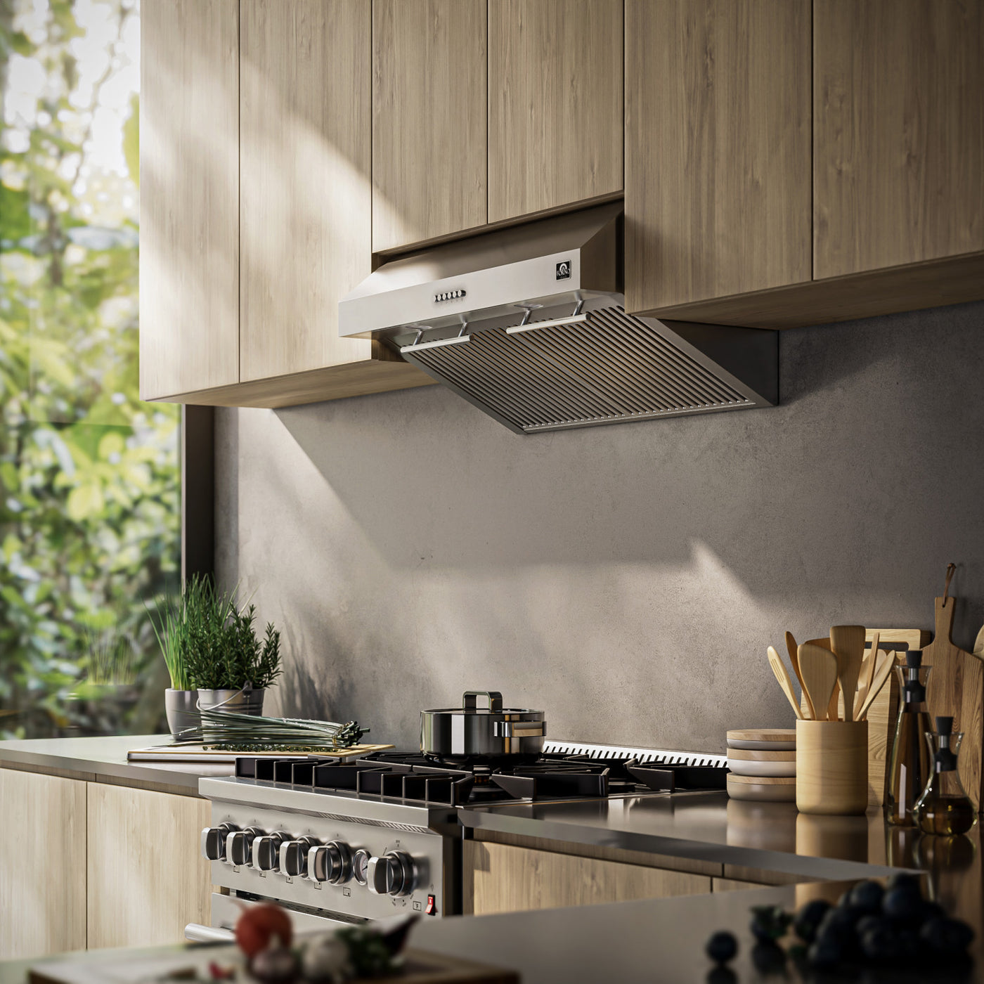 Forno Bari Stainless Steel 30" 400 CFM Under Cabinet Range Hood - FRHUC5255-30
