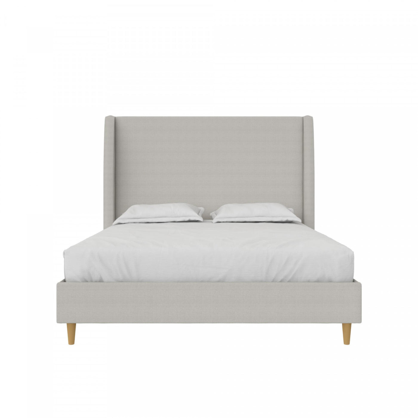 Tess Upholstered Wingback Queen Bed - Whiskey Gray Linen