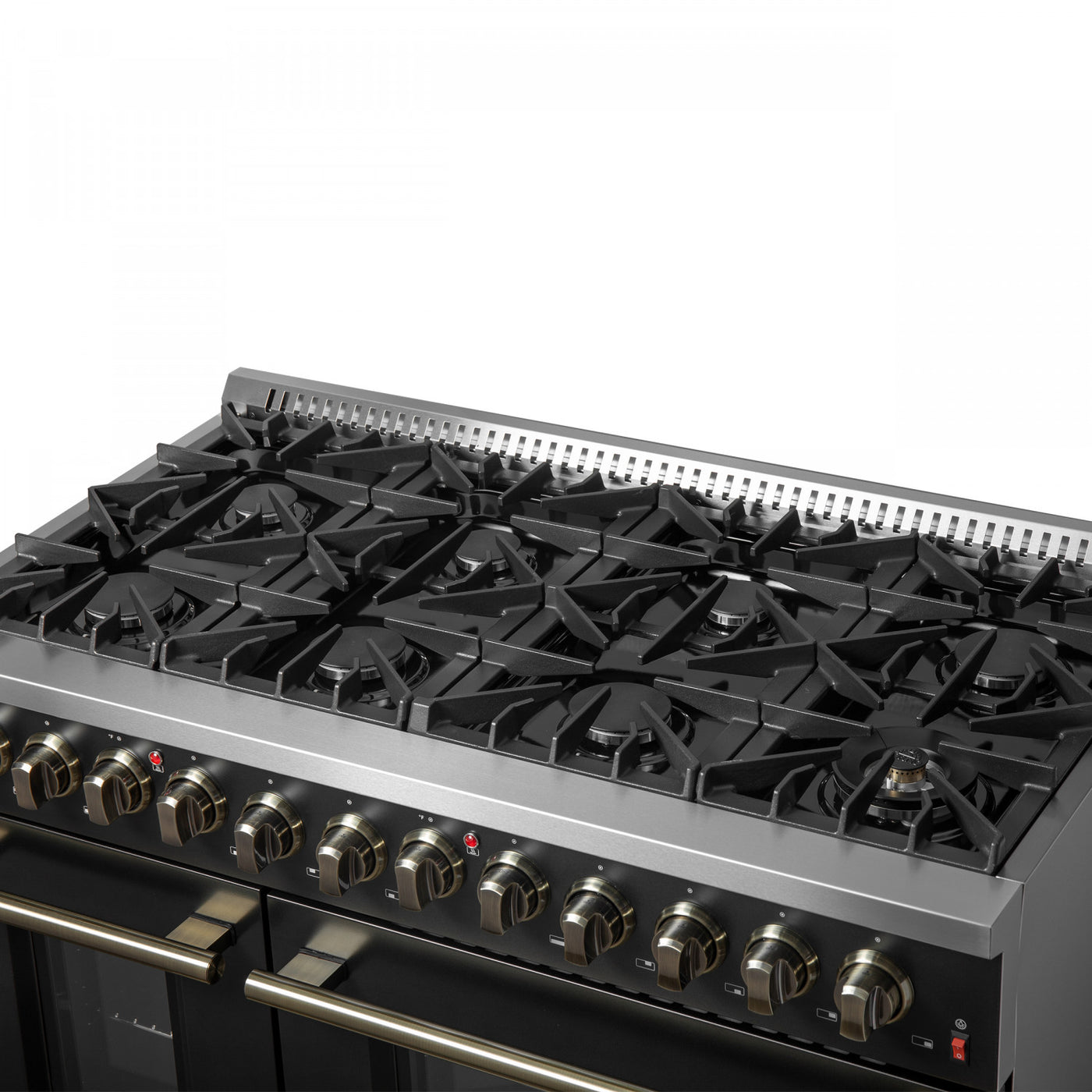 Forno Galiano 48" Black Freestanding Dual Fuel Double Oven Range (6.58 Cu. Ft.) - FFSGS6156-48BLK