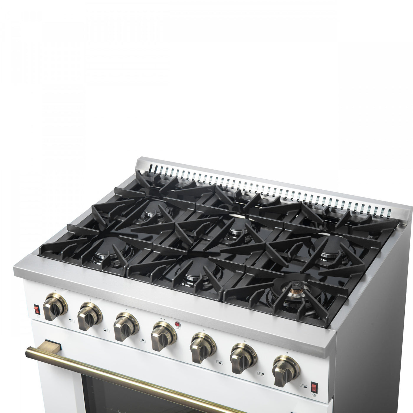 Forno Galiano 36" White French Door Freestanding Gas Range (5.36 Cu. Ft.) - FFSGS6244-36WHT