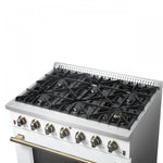 Forno Galiano 36" White French Door Freestanding Gas Range (5.36 Cu. Ft.) - FFSGS6244-36WHT