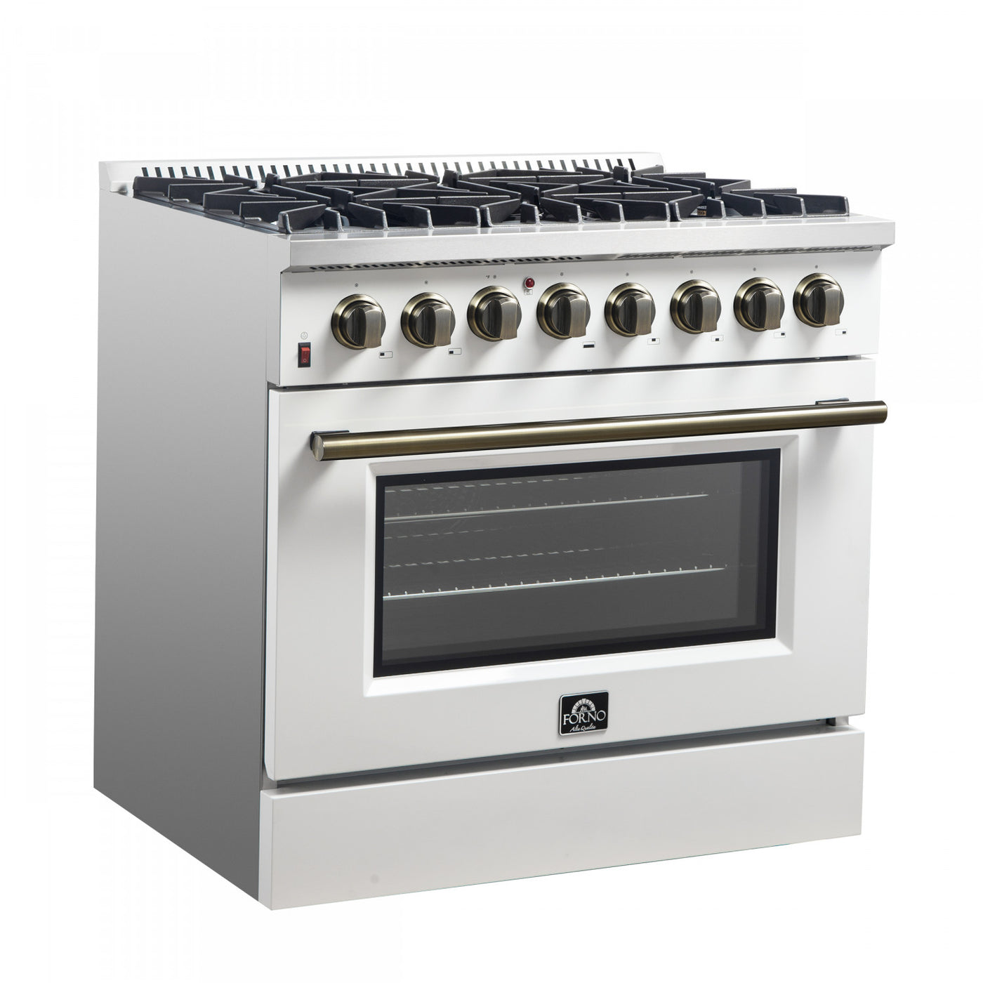 Forno Galiano 36" White Dual Fuel Range (5.36 Cu. Ft.) - FFSGS6156-36WHT