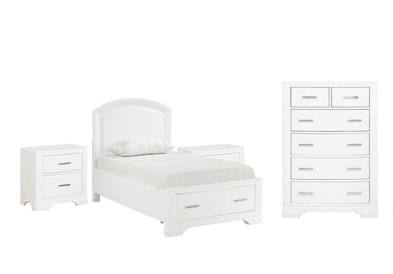 Arista 5Piece Twin Storage Bedroom Package White Leon's