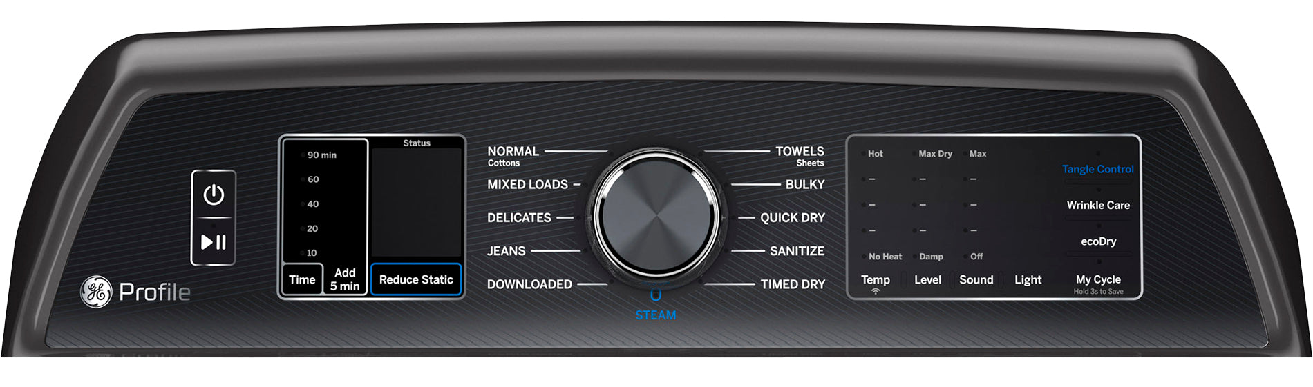 GE Profile Diamond Grey Smart Electric Dryer (7.4 Cu. Ft)- PTD70EBMTDG