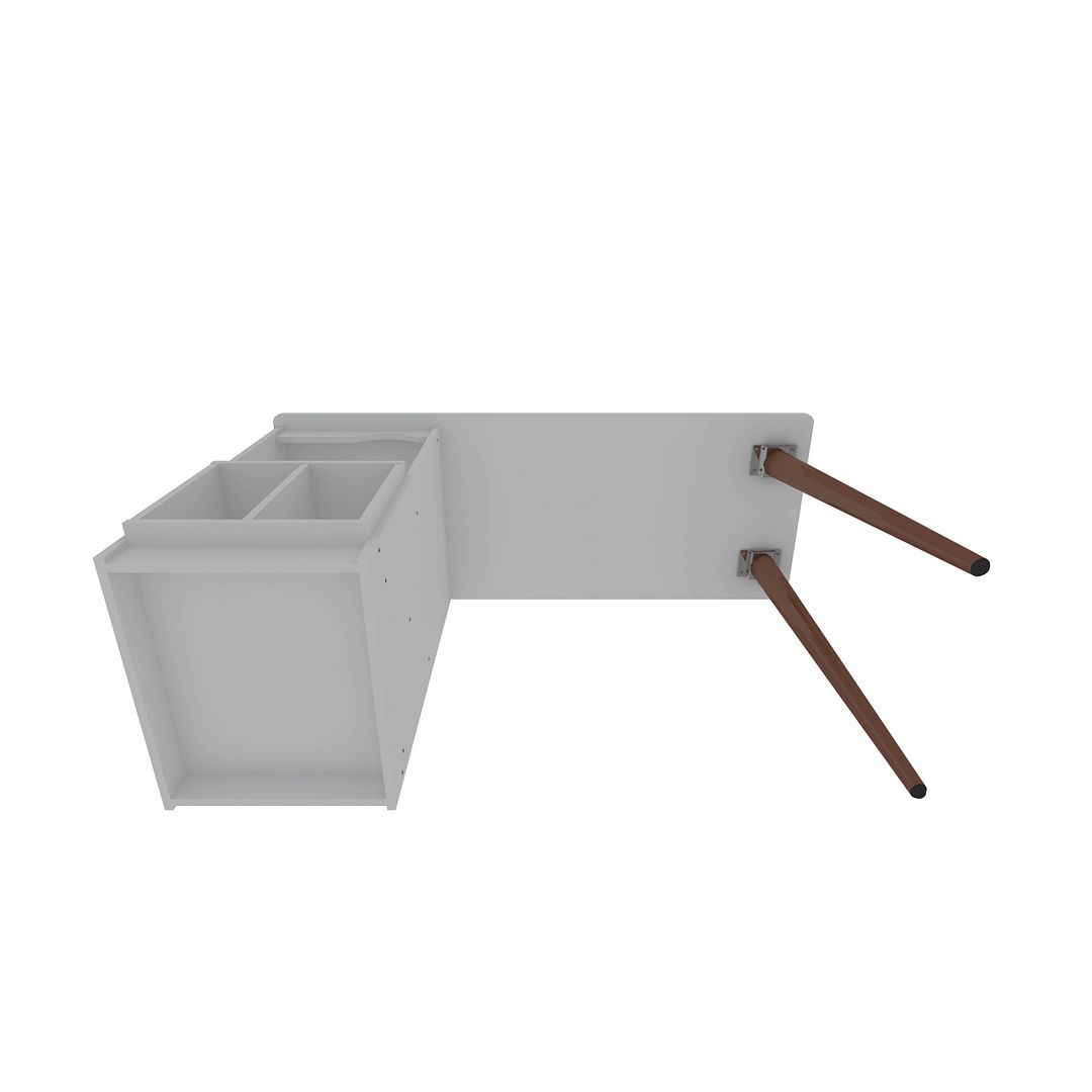 Applesham Extra Storage Desk and Floating Shelf Set - White