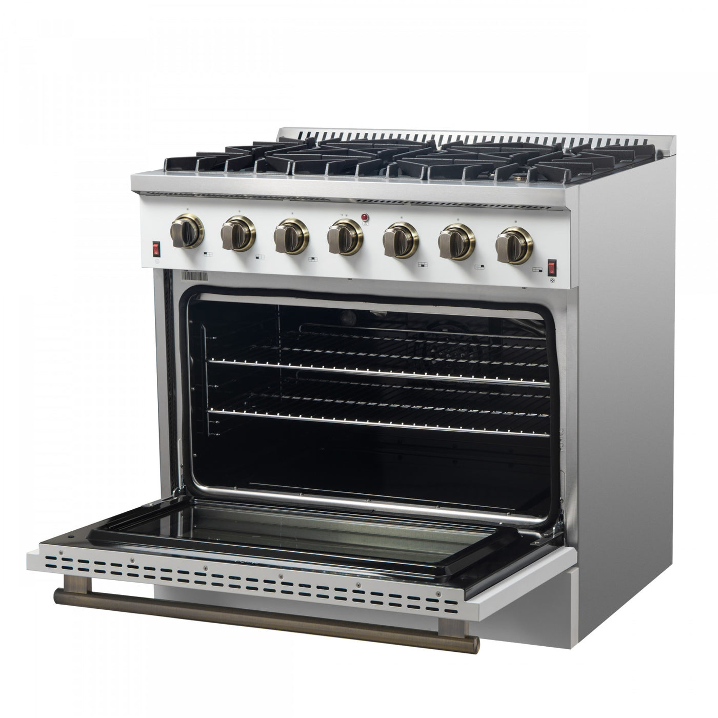 Forno Galiano 36" White French Door Freestanding Gas Range (5.36 Cu. Ft.) - FFSGS6244-36WHT