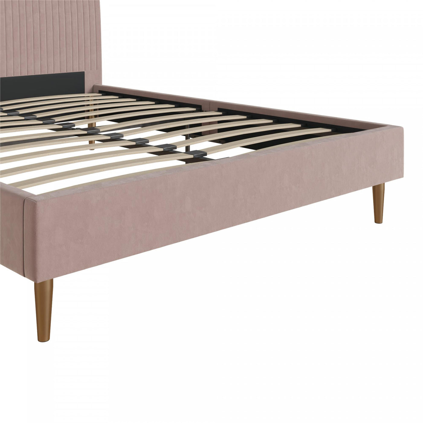 Daphne Upholstered Queen Bed - Blush Velvet