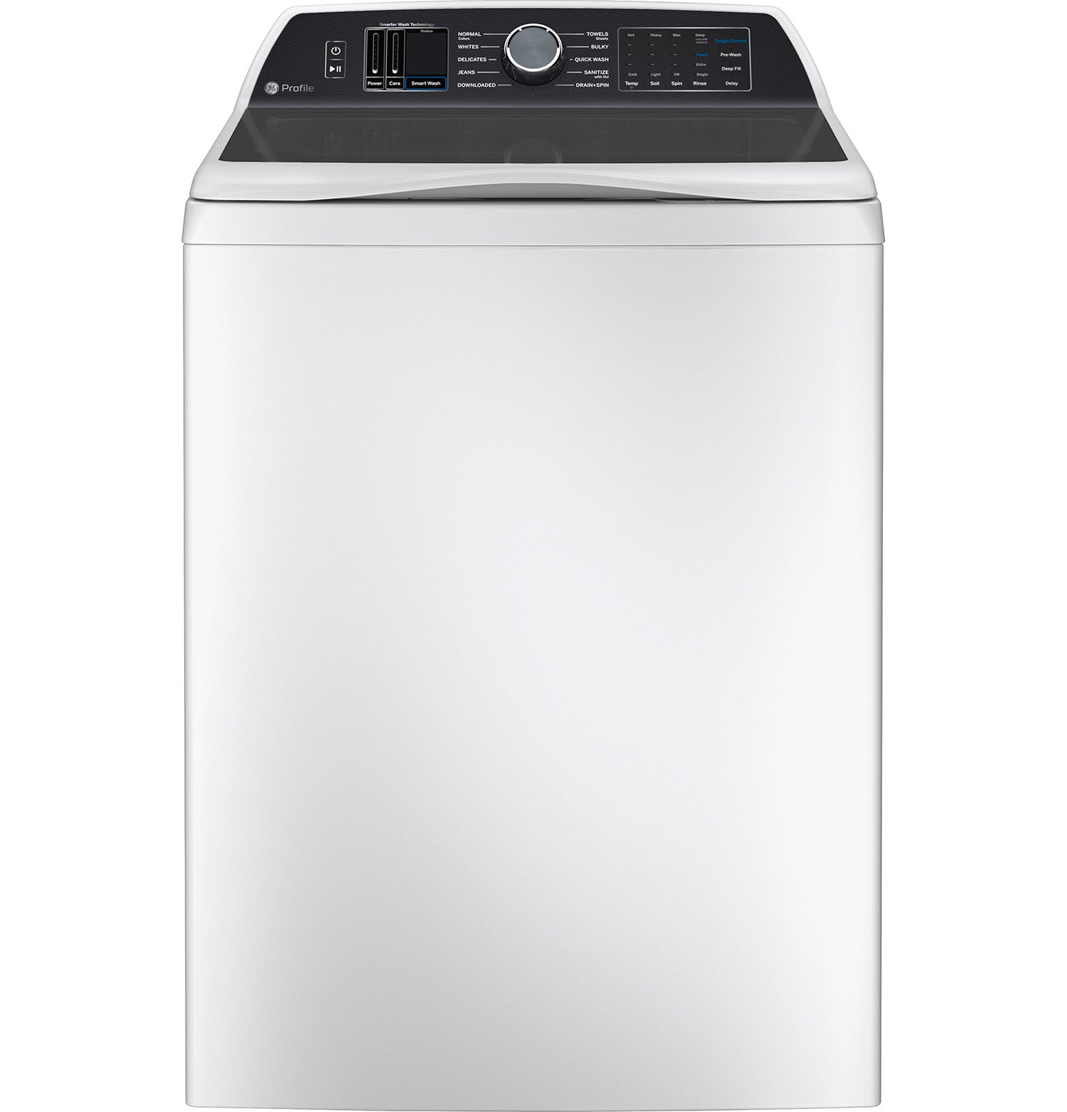 GE Profile White Top Load Washer (6.2 cu.ft.) & Electric Dryer with Sanitize Cycle (7.4 Cu. Ft) - PTW705BSTWS/PTD70EBMTWS