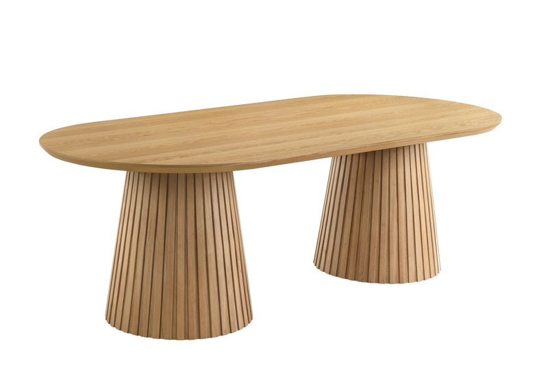 Mikael Oval Dining Table Light Oak Leon's