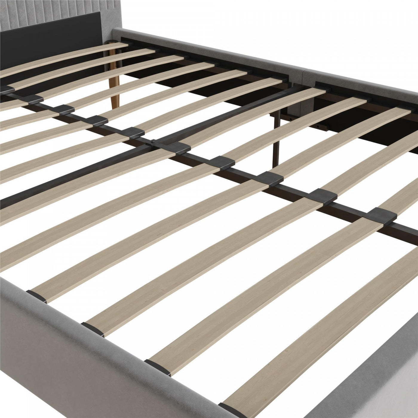 Daphne Upholstered Queen Bed - Light Gray Velvet