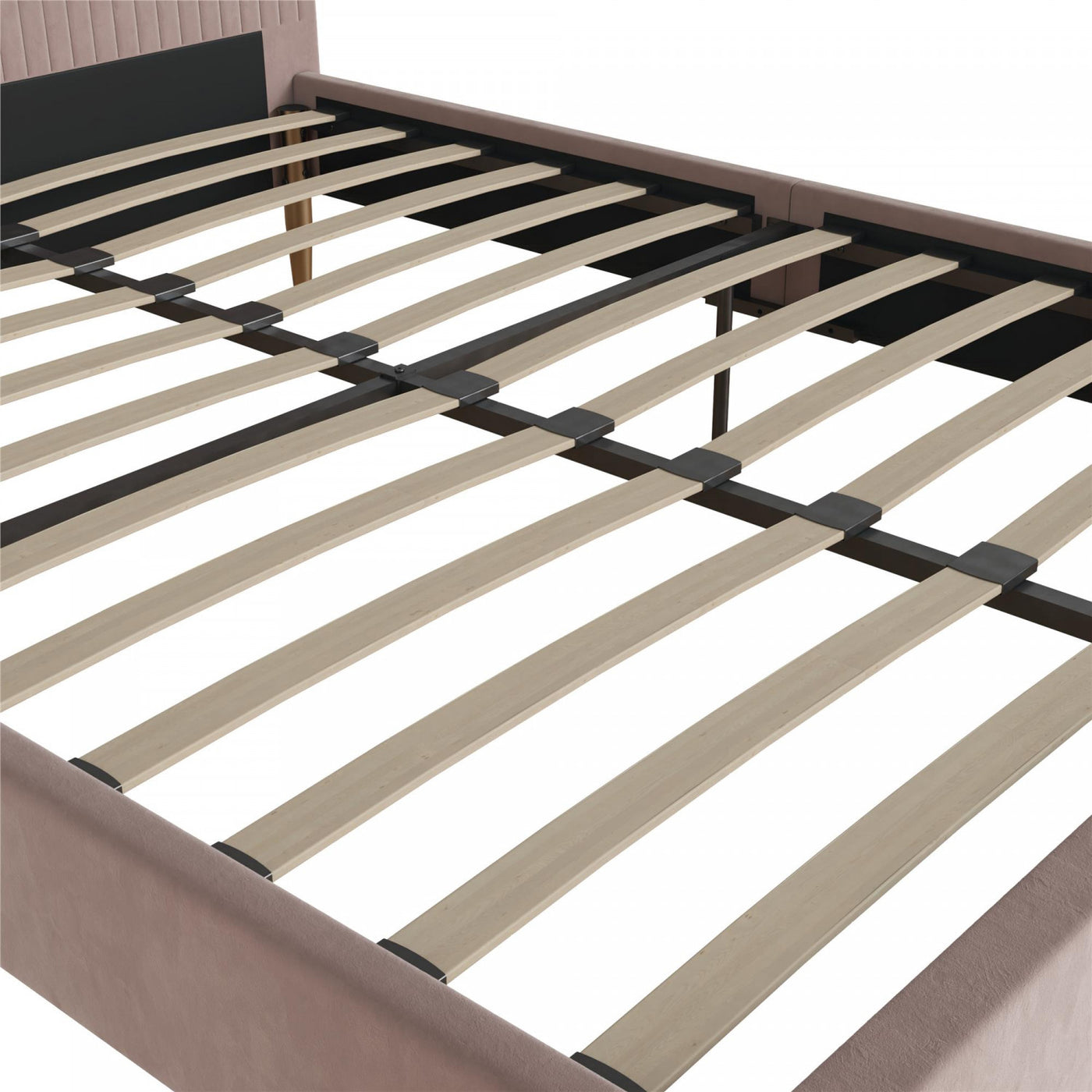 Daphne Upholstered Queen Bed - Blush Velvet