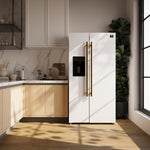 Forno Salerno 36" White Side-by-Side Refrigerator With Ice & Water Dispenser (20 Cu. Ft.) - FFRBI1844-36WHT