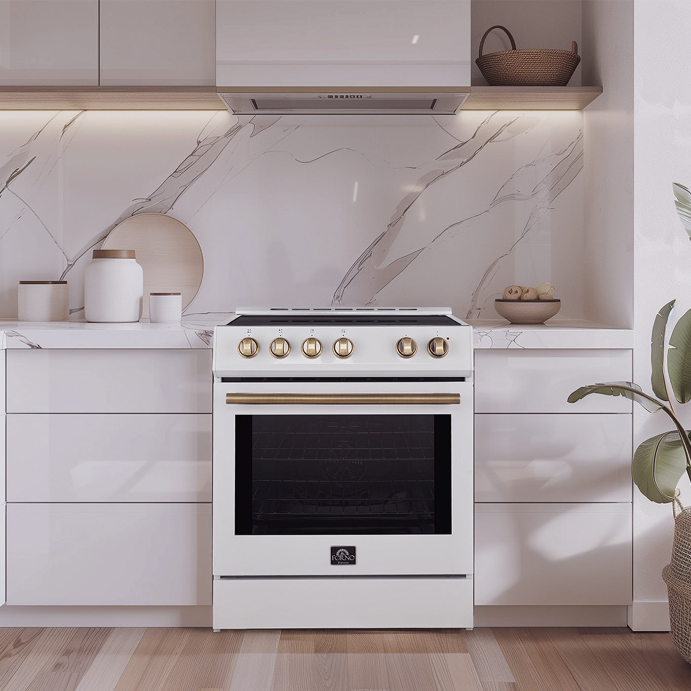 Forno Leonardo White Slide-In Electric Range (5.0 Cu. Ft.) - FFSEL6022-30WHT