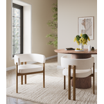 Rhett Dining Chair - Cream/Walnut - Set of Two