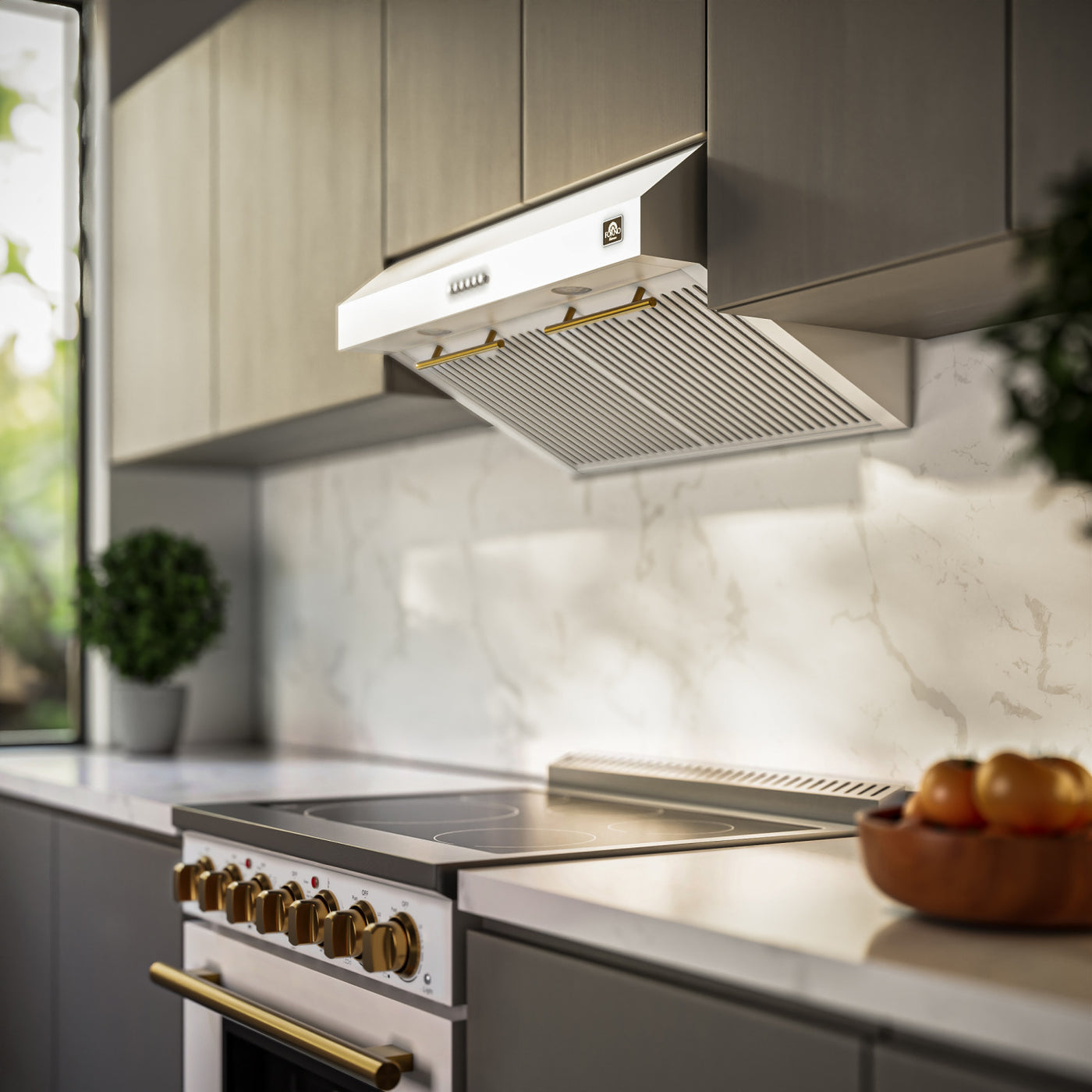 Forno Bari White 30" 400 CFM Under Cabinet Range Hood - FRHUC5255-30WHT