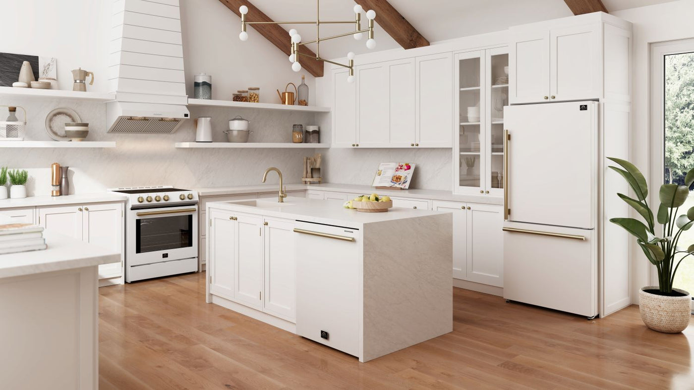 Forno Leonardo White Slide-in Induction Range (5.0 Cu. Ft.) - FFSIN0982-30WHT