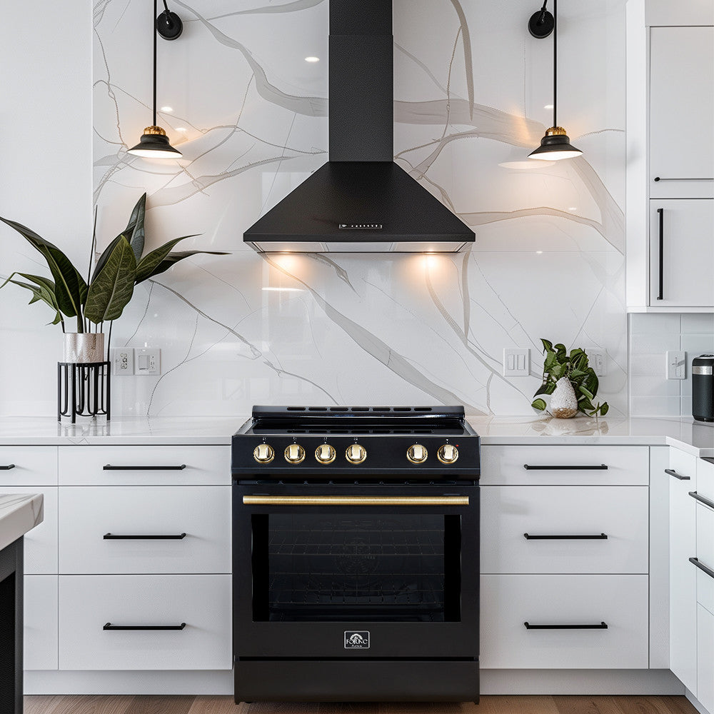 Forno Leonardo Black Slide-In Induction Range (5.0 Cu. Ft.) - FFSIN0982-30BLK