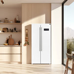 Forno Salerno 33" White Freestanding Side-by-Side Refrigerator (15.6 Cu. Ft.) - FFRBI1805-33WHT