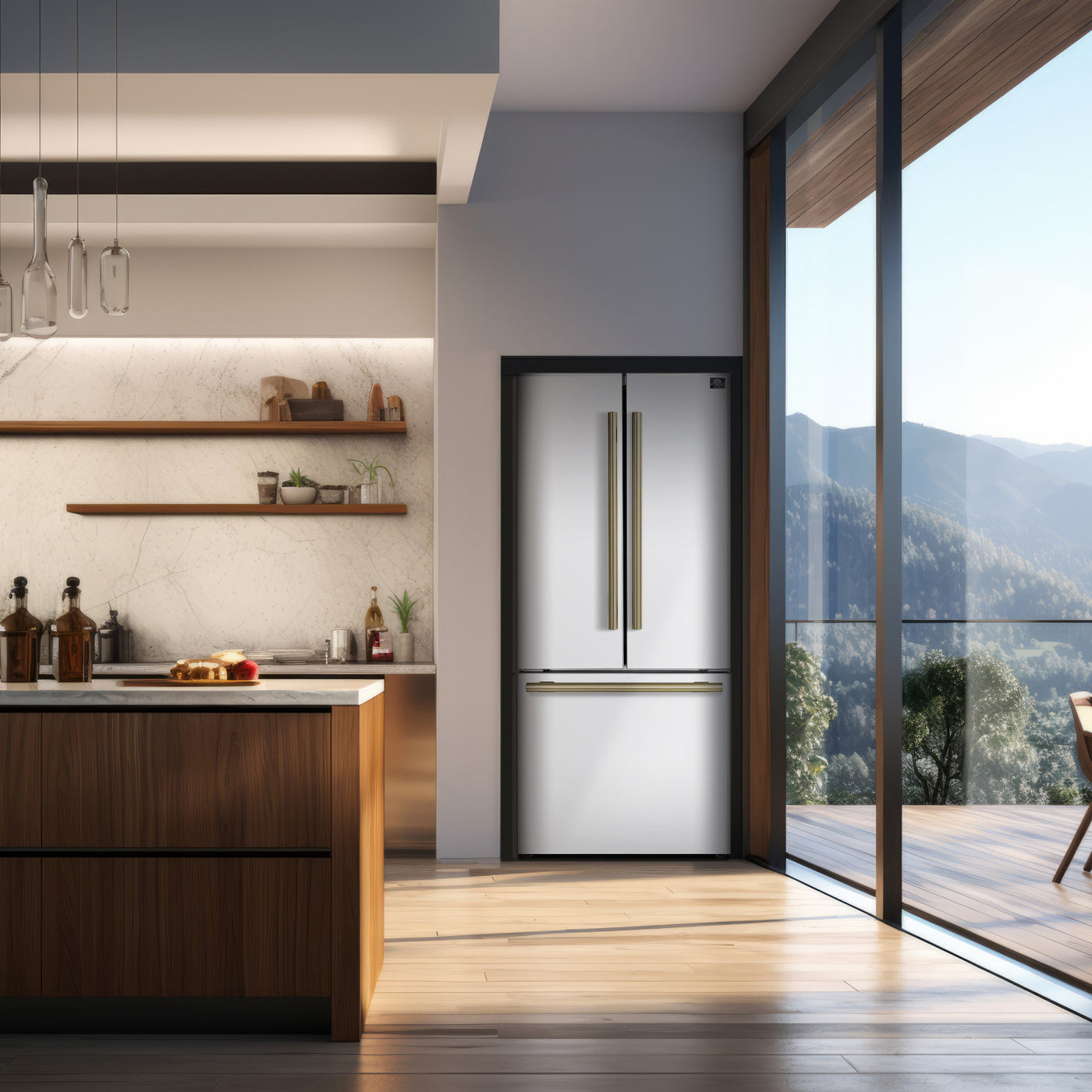 Forno Gallipoli White French Door Refrigerator with Ice Maker (17.5 Cu. Ft.) - FFFFD1974-31WHT