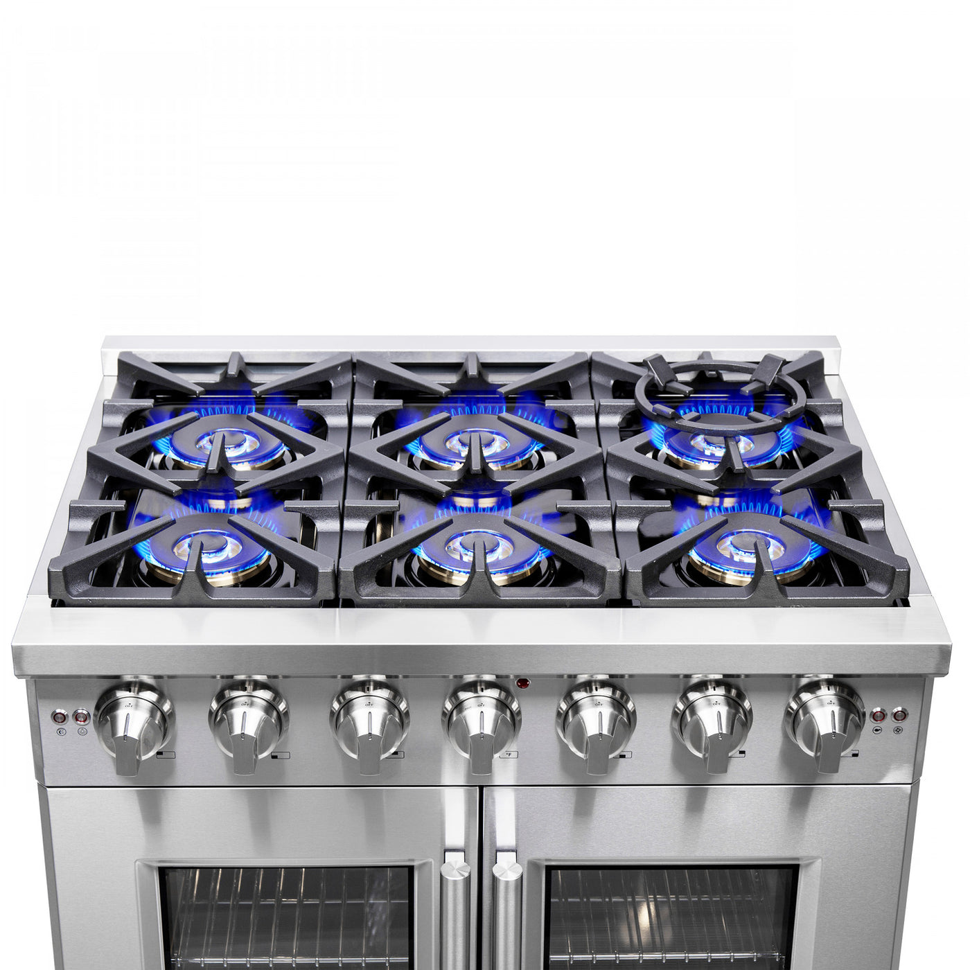Forno Capriasca 36" Stainless Steel French Door Freestanding Gas Range (5.36 Cu. Ft.) - FFSGS6460-36