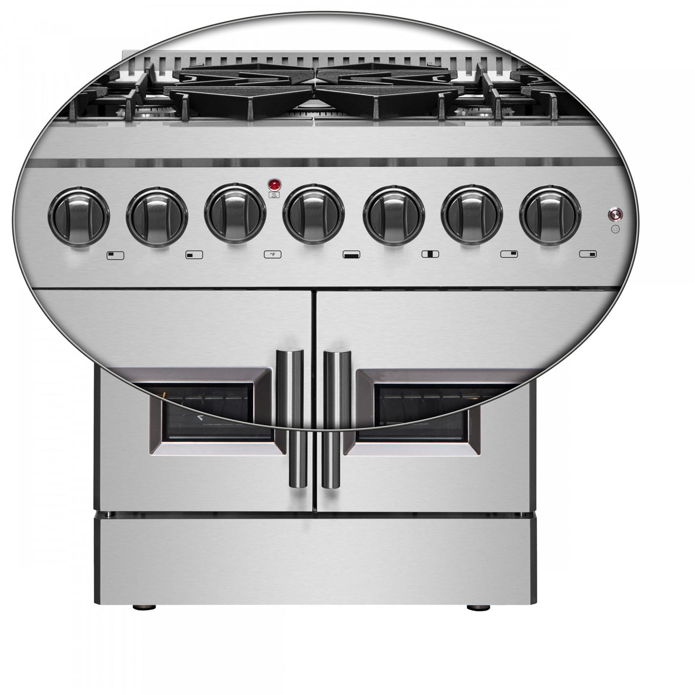 Forno Galiano 30" Stainless Steel French Door Dual Fuel Range with True Convection (4.32 Cu. Ft.) - FFSGS6356-30
